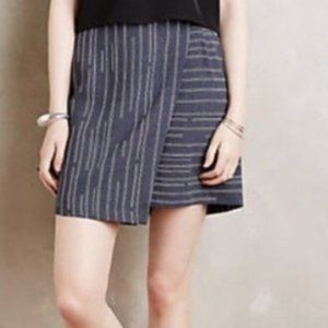 Elevenses Peoria Striped Wrap Front High Waist Golf Casual Nautical Skort-0